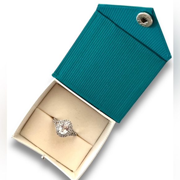 Sterling Silver CZ Halo Ring - Picture 3 of 4